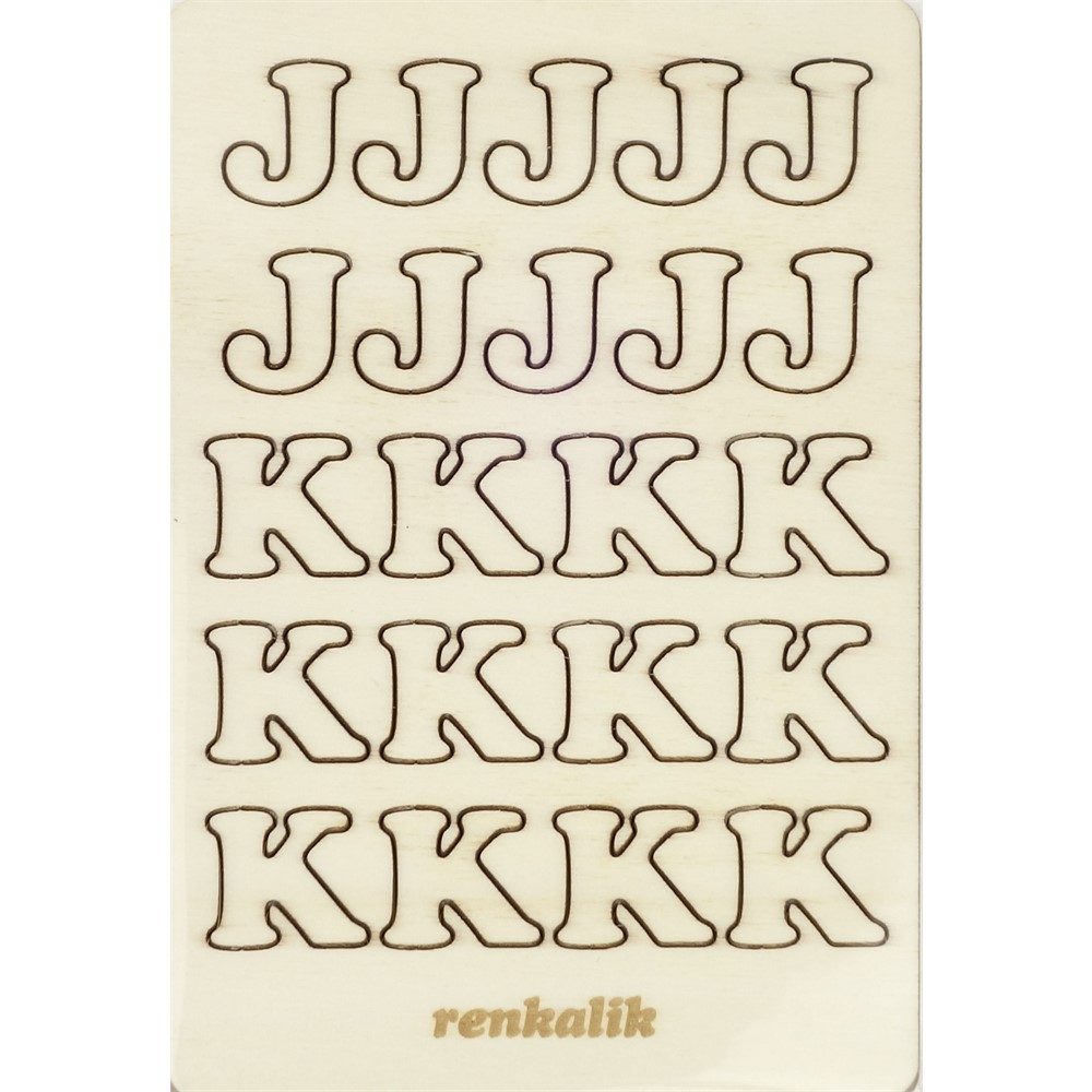 Set lettere in legno J e K