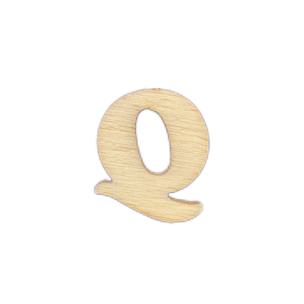 Lettera Q in legno 2 cm