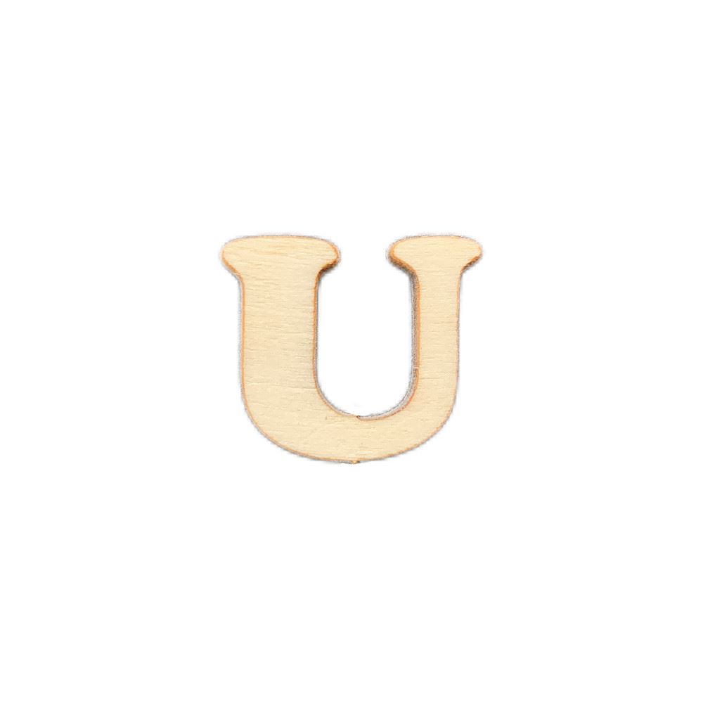 Lettera U in legno 2 cm