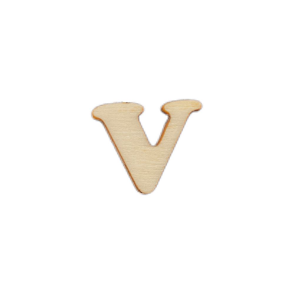 Lettera V in legno 2 cm