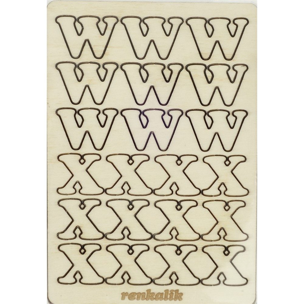 Set lettere in legno W e X