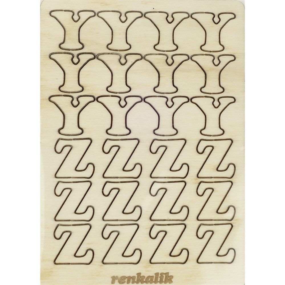 Set lettere in legno Y e Z