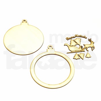 Sfera in legno Buon Natale Renne