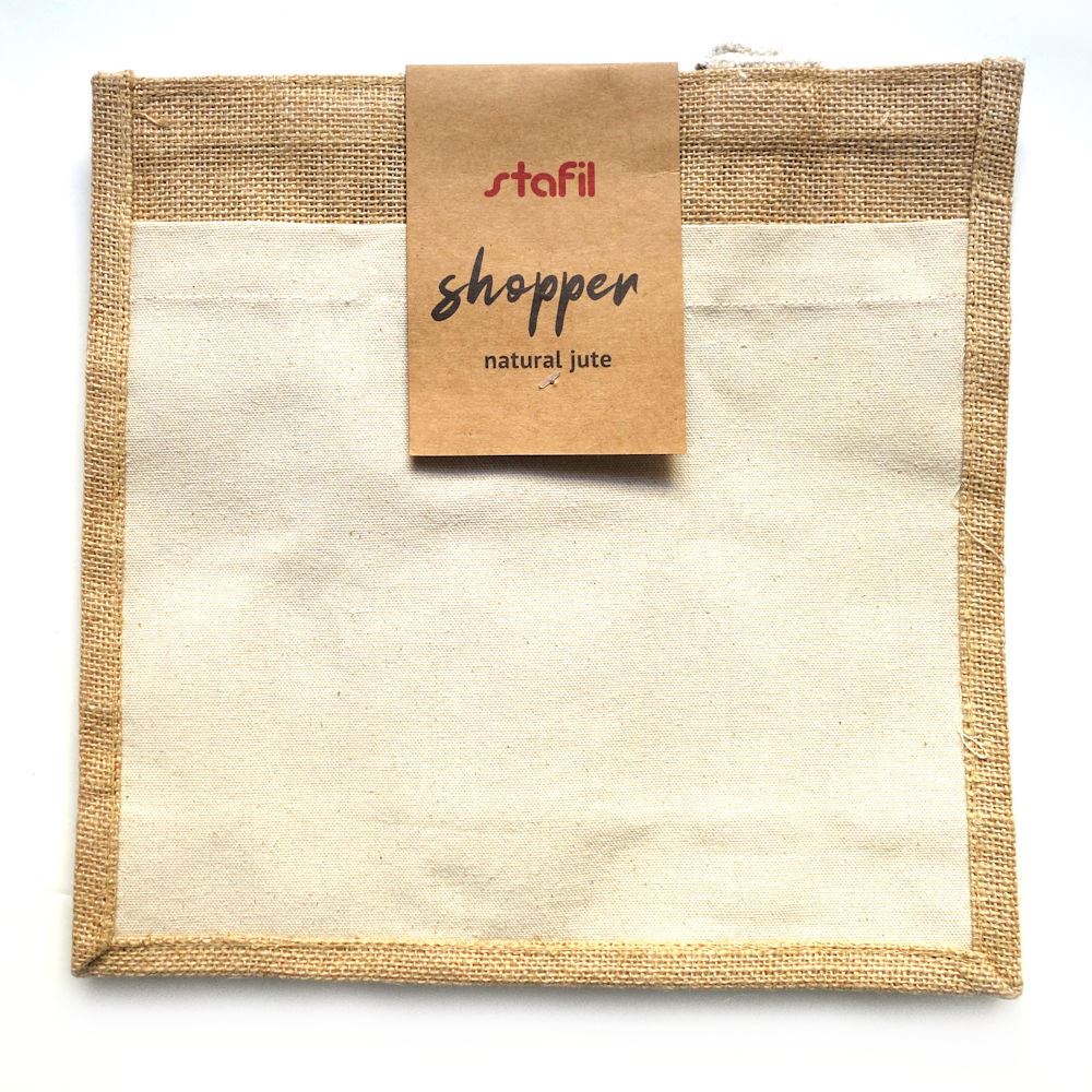 Shopper juta con tasca cotone 30x30 cm
