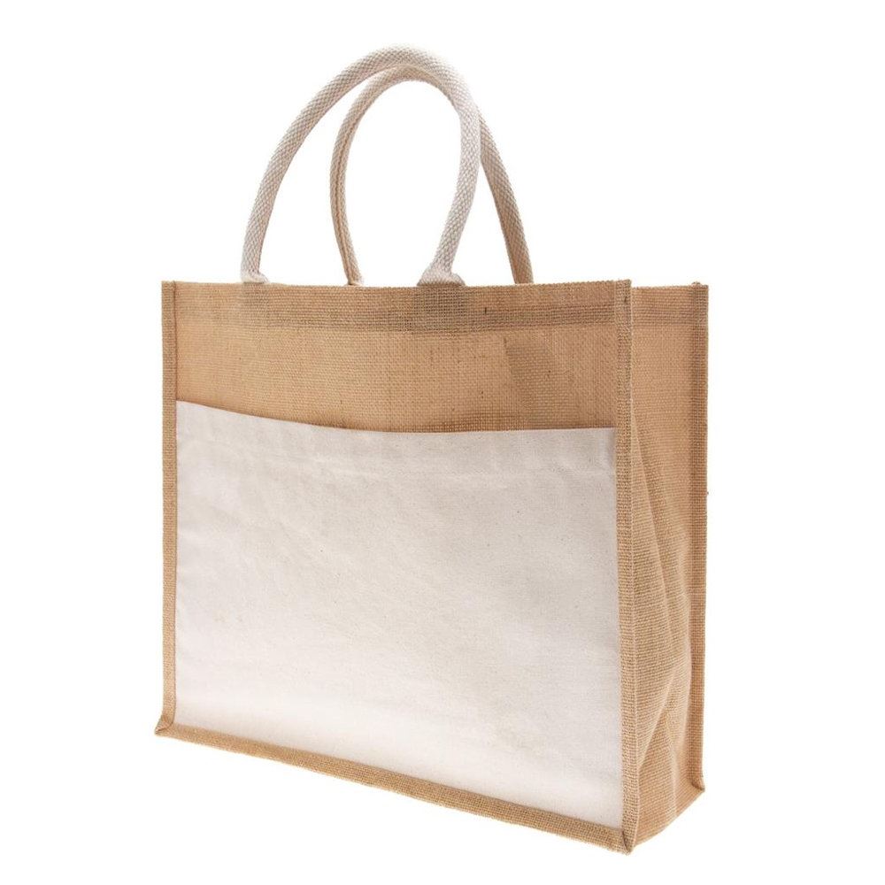 Shopper juta con tasca cotone 30x30 cm