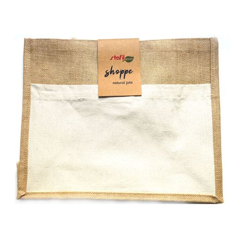 Shopper juta con tasca cotone 33X40 cm