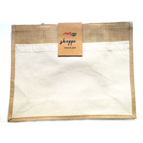 Shopper juta con tasca cotone 35X45 cm