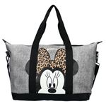 Shopping Bag Minnie Grigia Fiocco Leopardato
