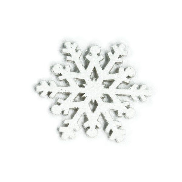Snowflake Piccolo in legno Bianco con glitter