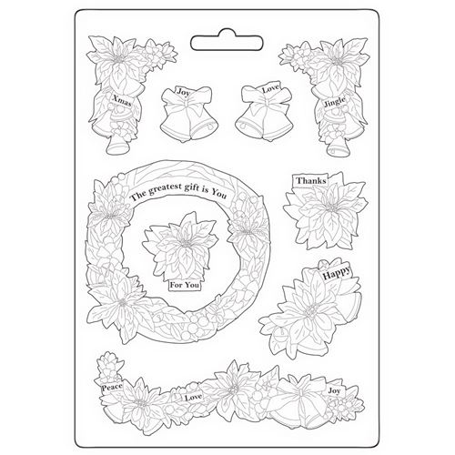 Stampo Morbido A5 Stella Natale e ghirlanda