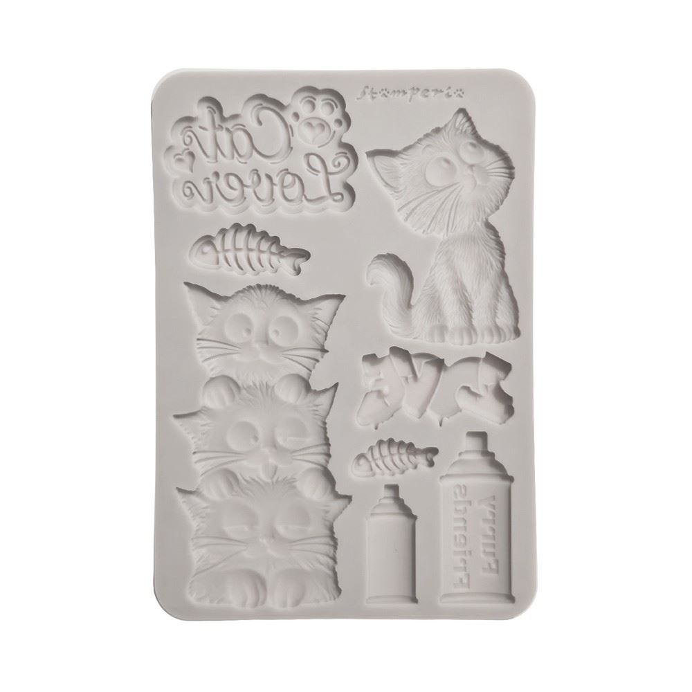 Stampo in Silicone Furry Friends 2 gatti