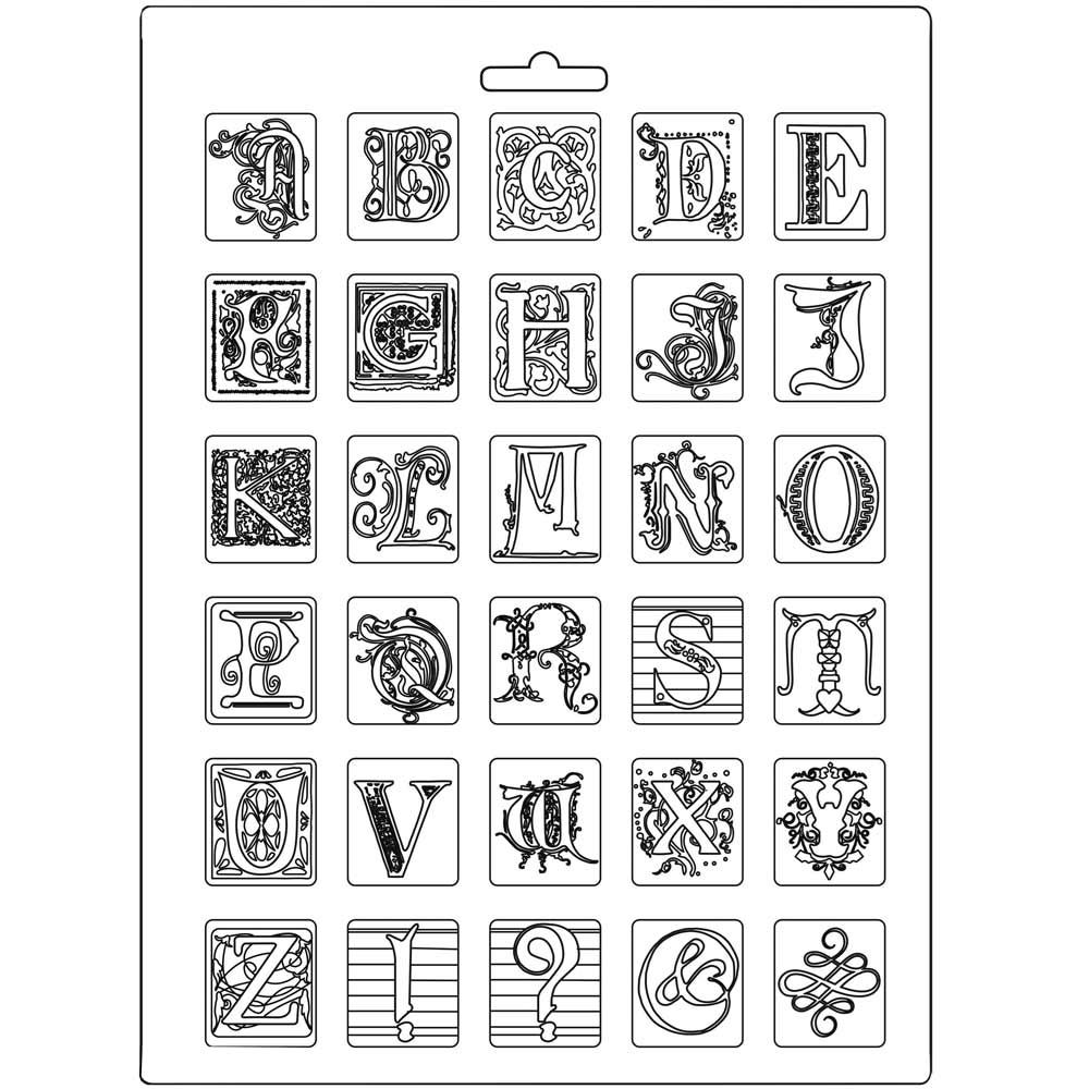 Stampo in plastica flessibile Alfabeto Calligraphy - Mondo Fai da Te