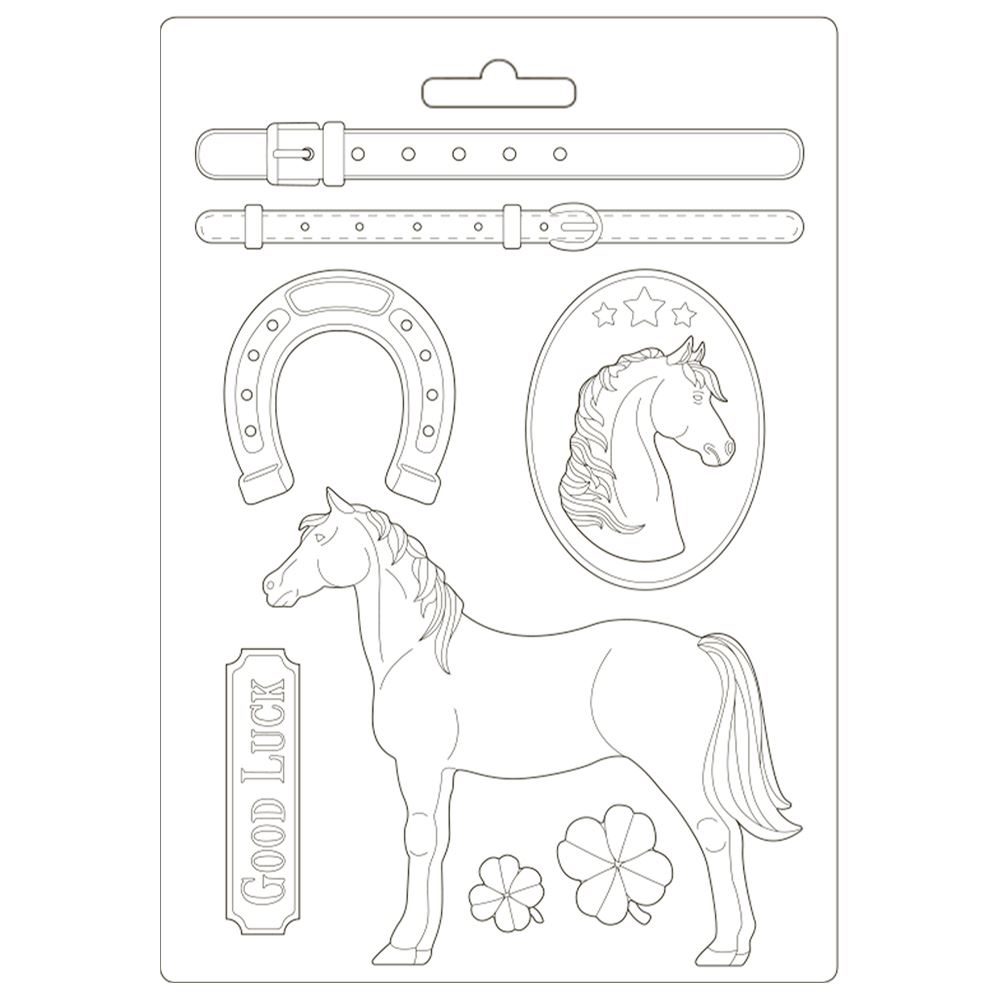 Stampo in plastica flessibile Romantic Horses