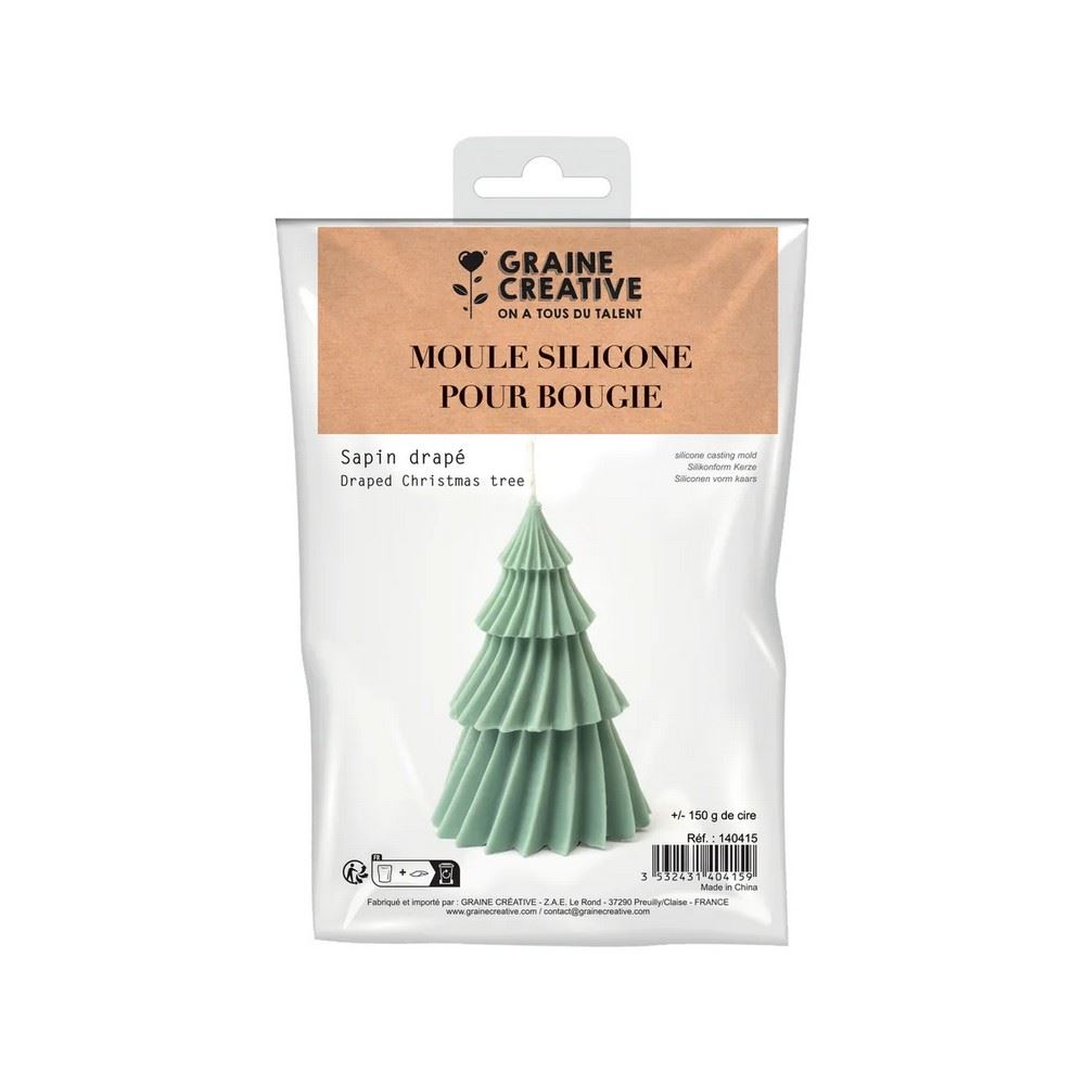 Stampo in silicone per candela Abete natalizio drappeggiato