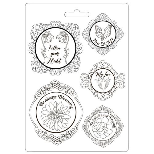 Stampo morbido Romantic Garden House Cornice con Fiori 