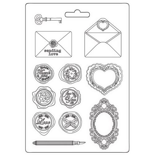 Stampo per modellare Shabby Rose lettere e sigilli