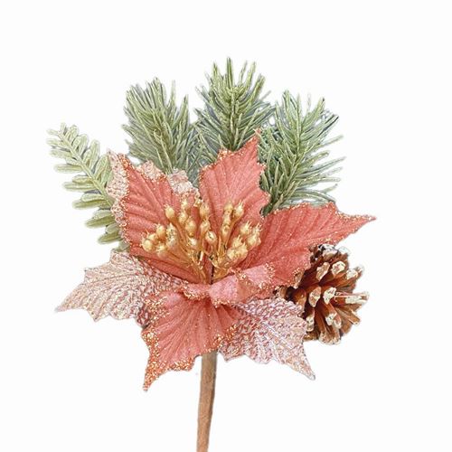 Stella di Natale colore Malva con pigna