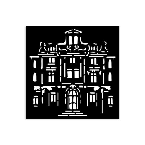 Stencil Art of Travelling facciata del palazzo