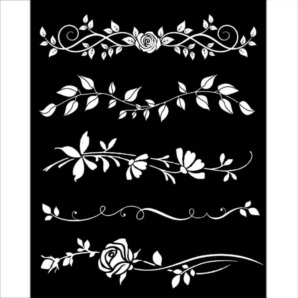 KATELUO Stencil per Bordi di Fiori, 12pcs Stencil per andala, Stencil