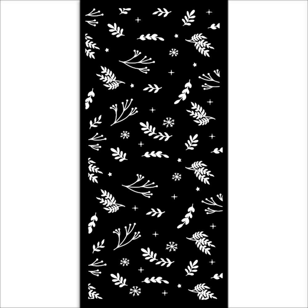 Stencil Bordure Stamperia Christmas Foglie e rametti