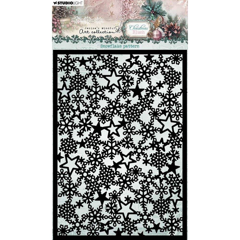 Stencil Christmas Blush Snowflake Pattern