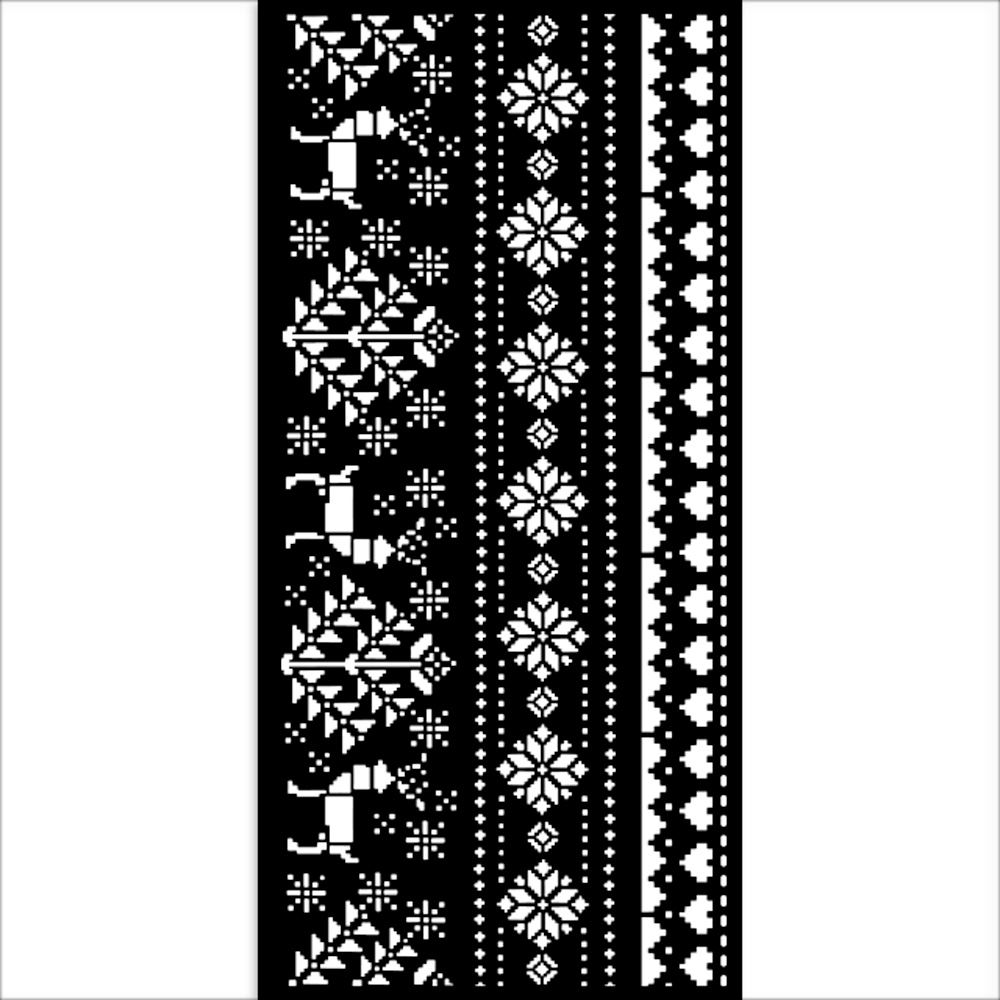 Stencil Christmas Bordura Renne