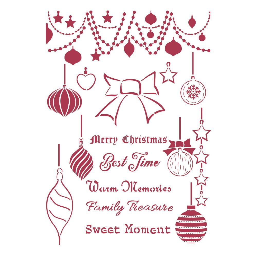 Stencil Christmas Patchwork Palline