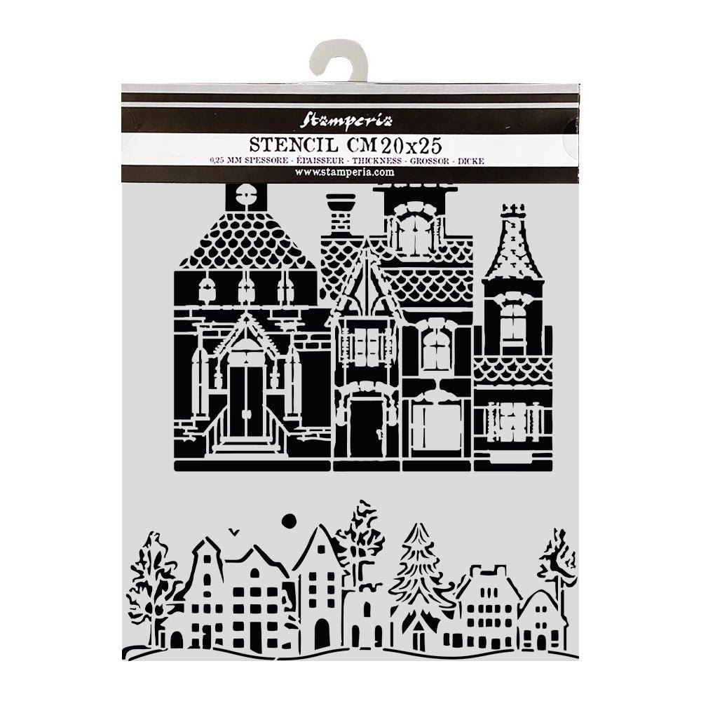 Stencil Christmas casetta