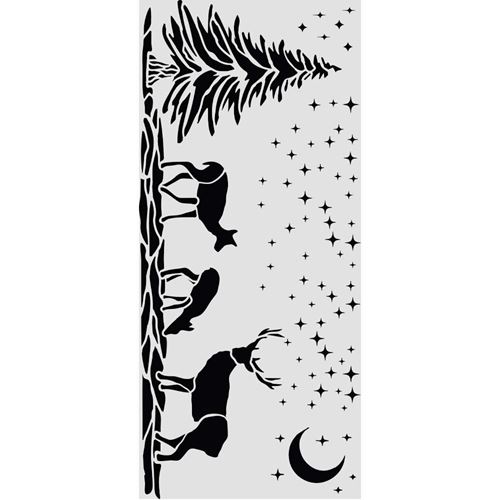 Stencil Christmas cervi