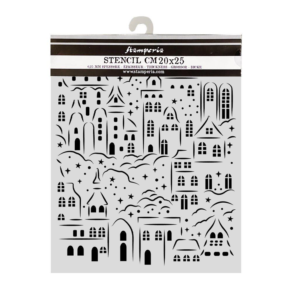Stencil Christmas con villaggio
