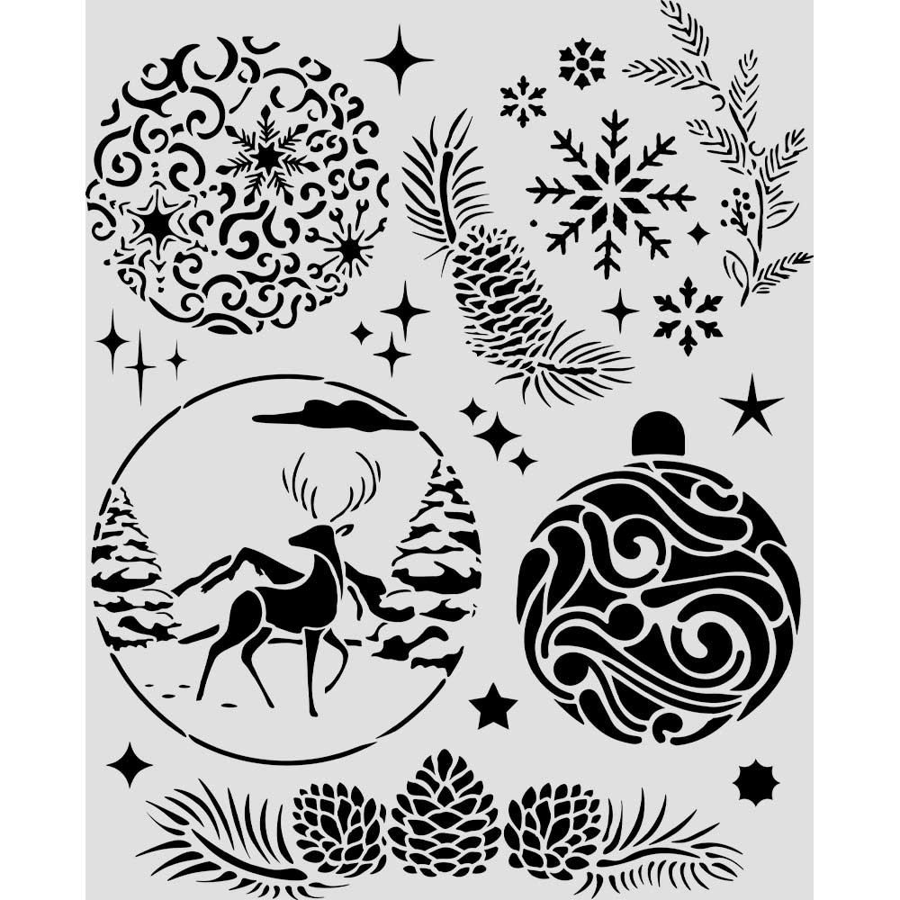 Stencil Christmas palline