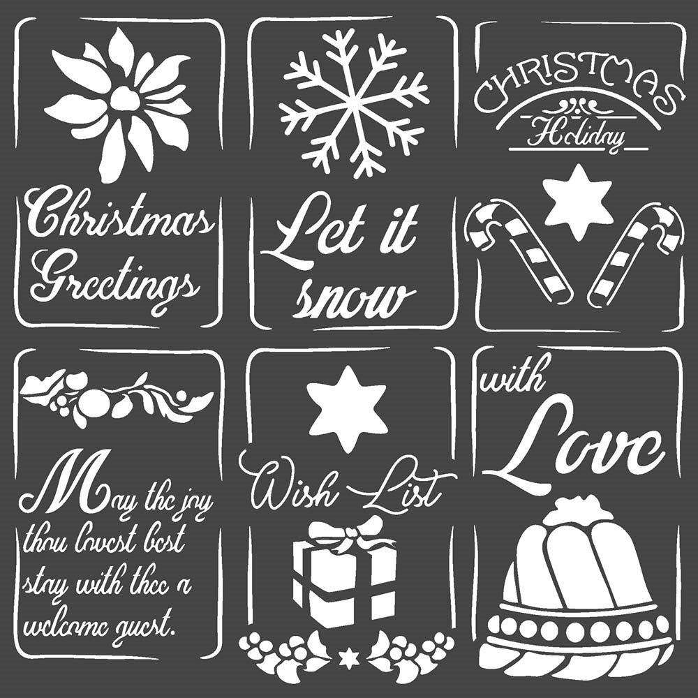 Stencil Christmas tags