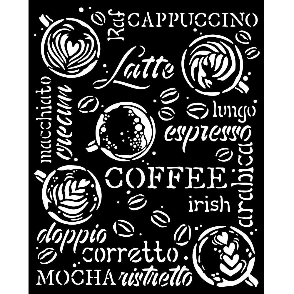 Stencil Coffee and Chocolate texture Cappuccino