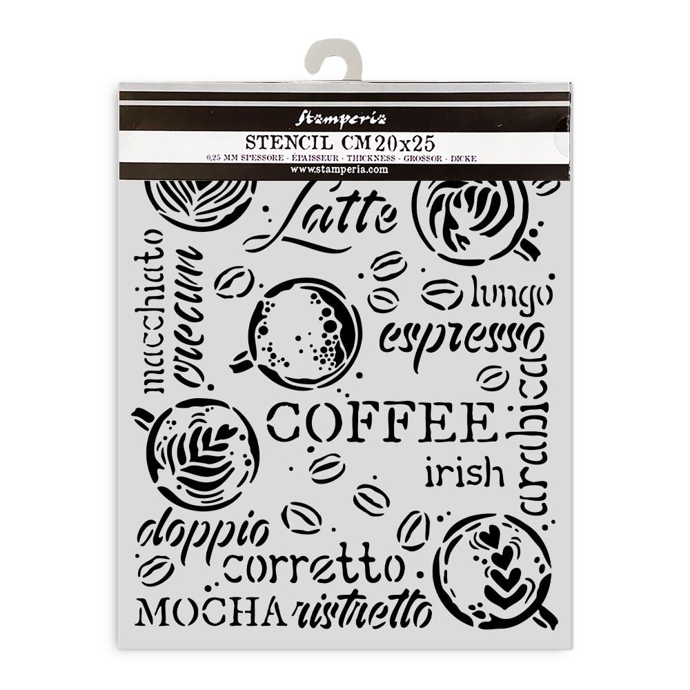 Stencil Coffee and Chocolate texture Cappuccino