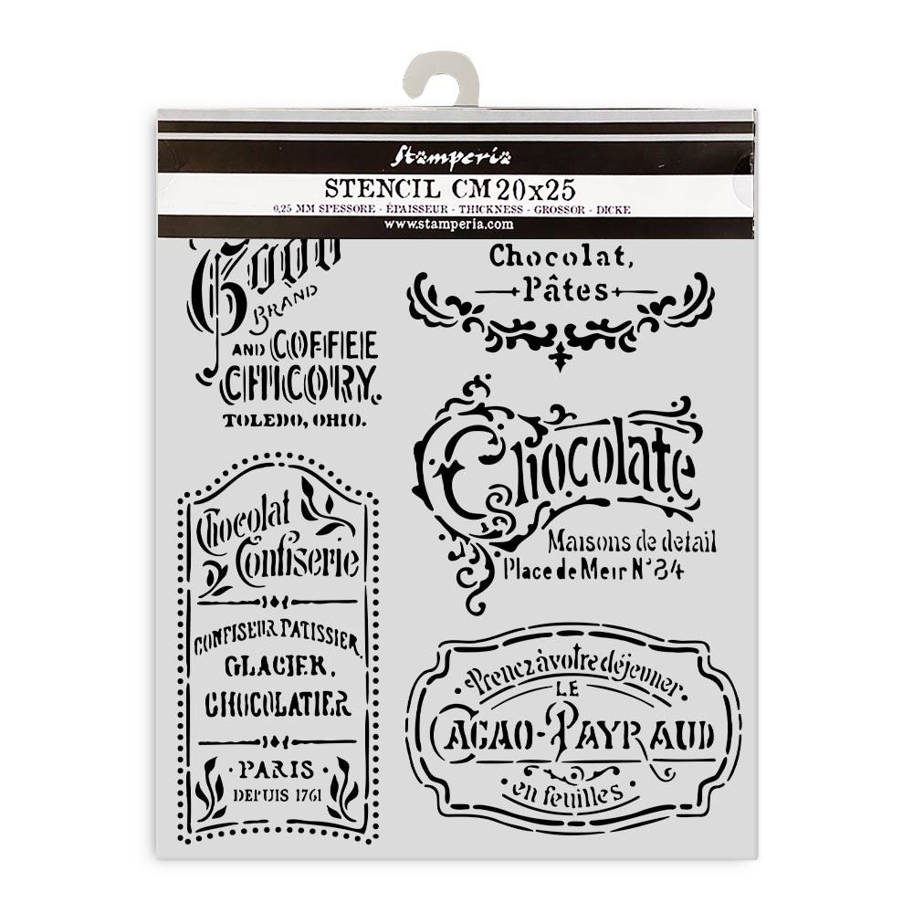 Stencil Coffee and Chocolate texture targhette