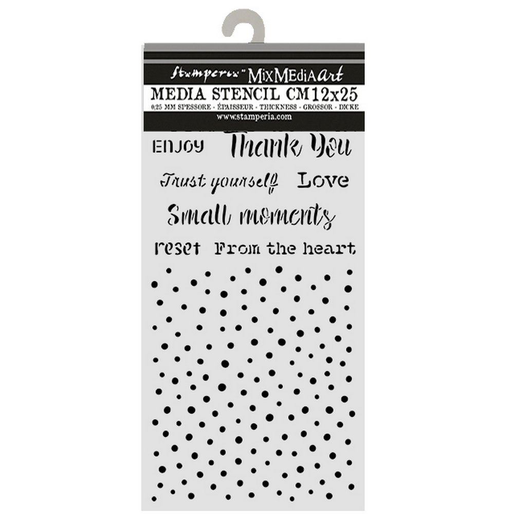 Stencil Cozy Family scritte e puntini