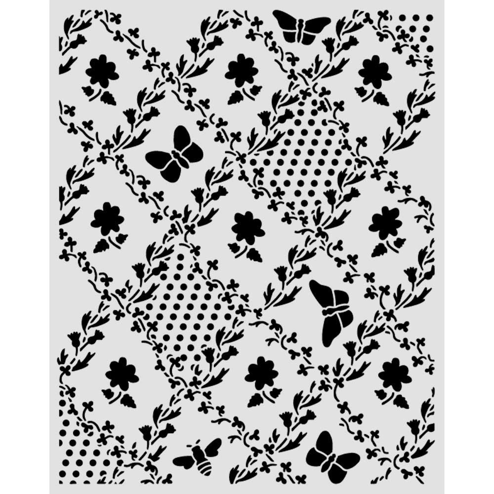 Stencil Daisy Art texture farfalla e margherite