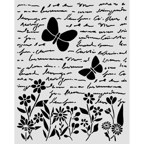 Stencil Daisy Art texture lettera e farfalle