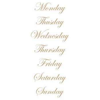 Stencil Deco Giorni della Settimana in Inglese