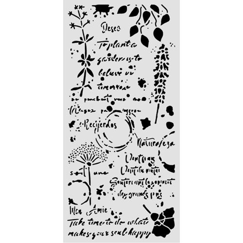 Stencil Flowers and Poems fiori e scritte