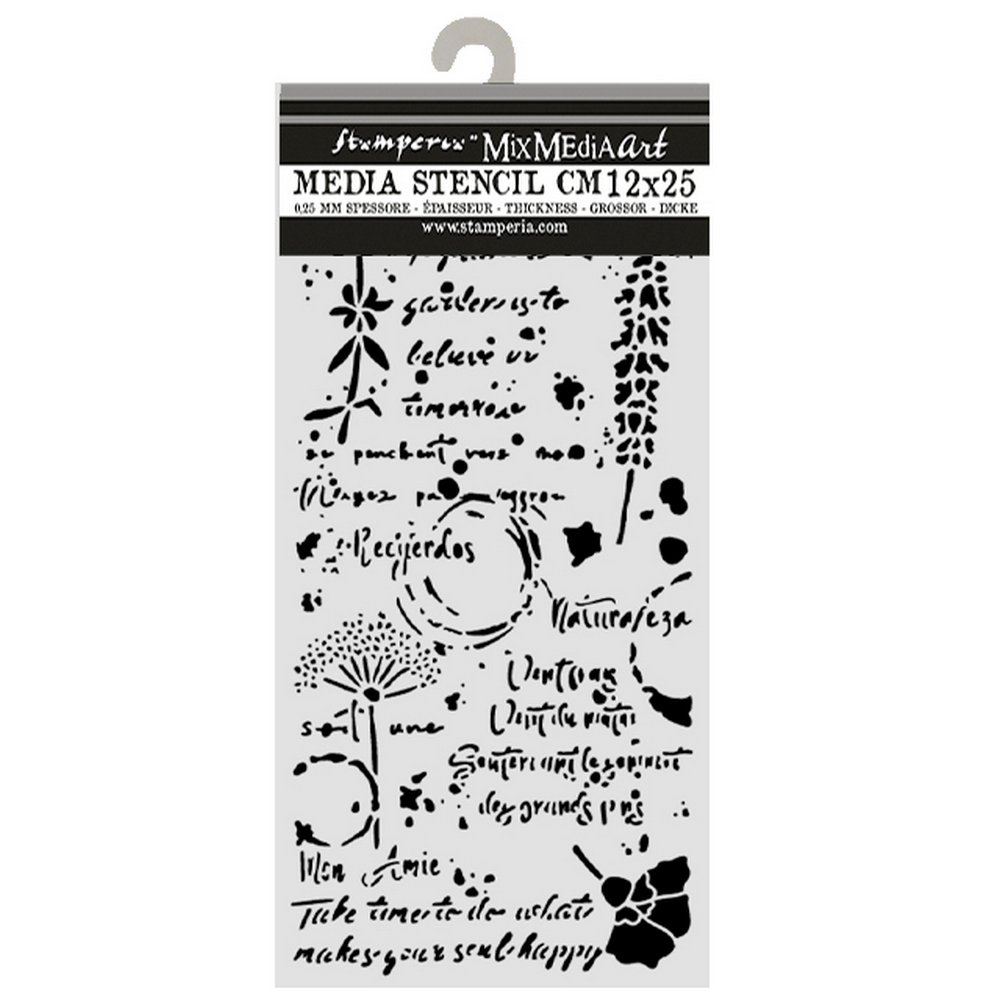 Stencil Flowers and Poems fiori e scritte