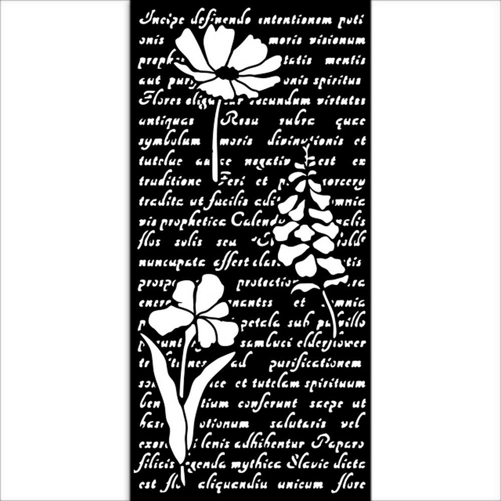 Stencil Herbarium Silvae lettera con fiori