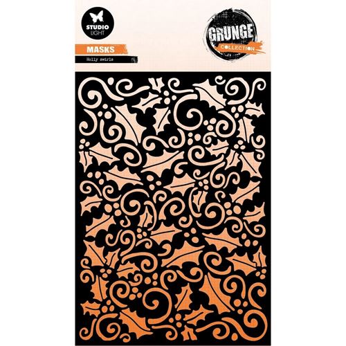 Stencil Holly Swirls Grunge Collection