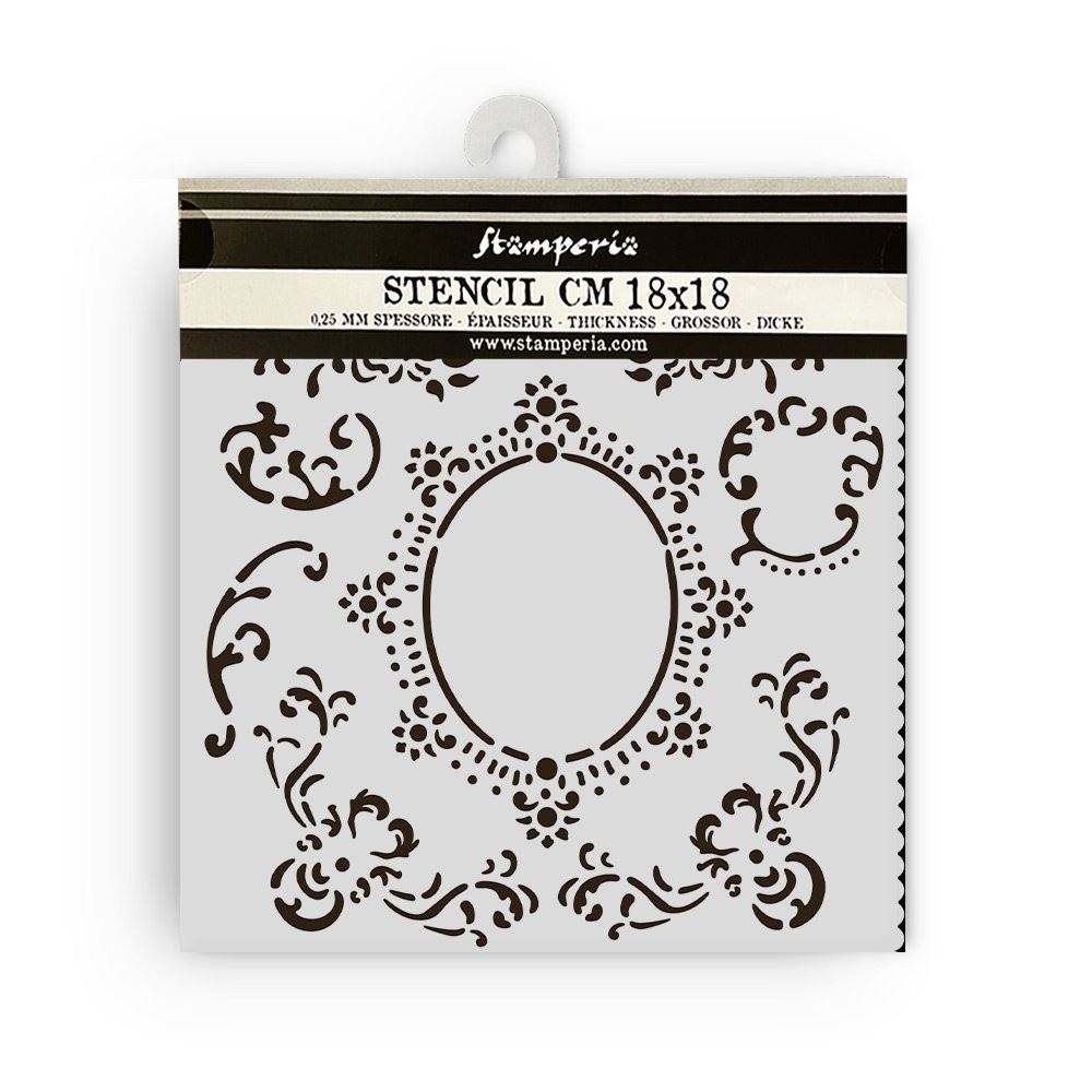Stencil House of Roses bordure e cornice