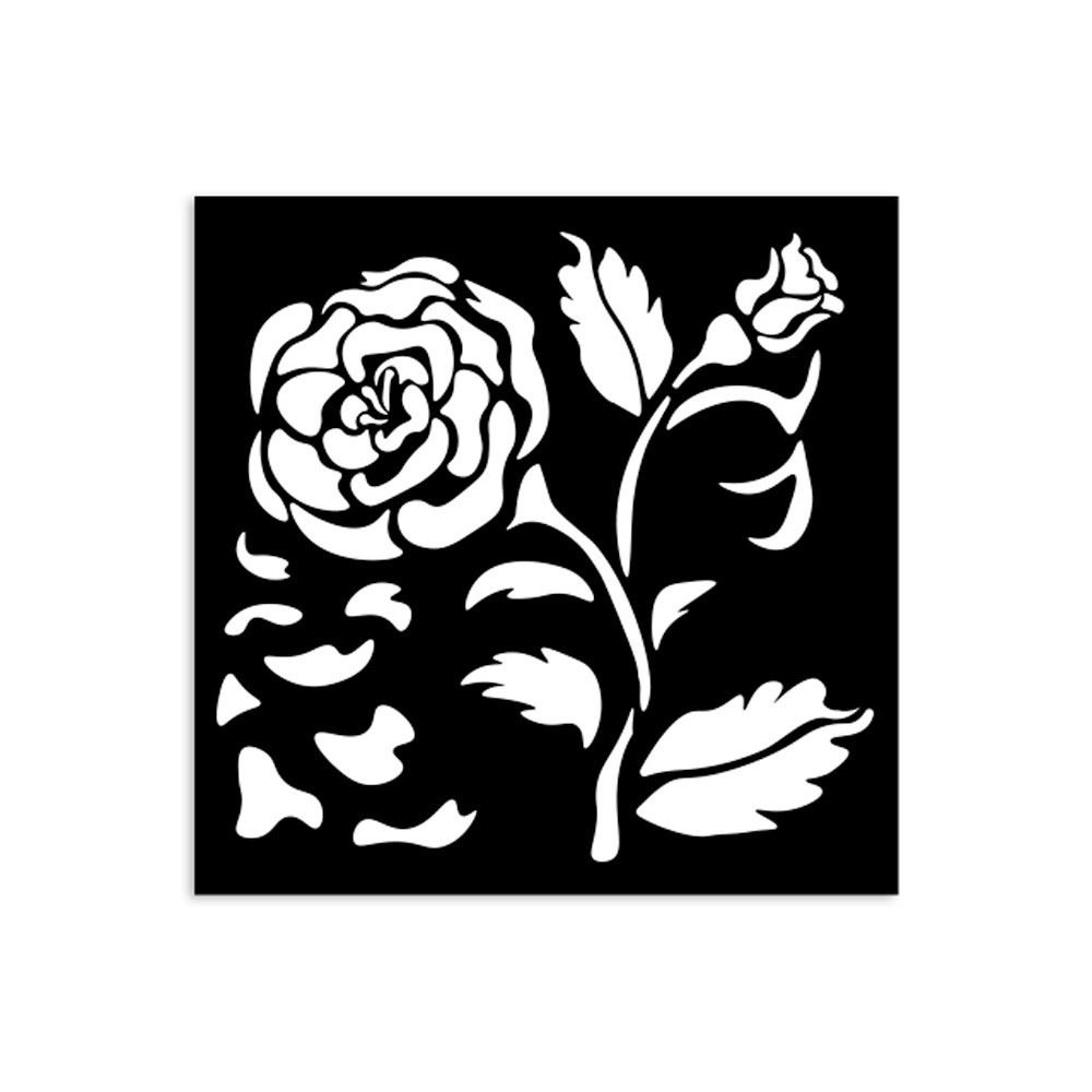 Stencil House of Roses rosa grande