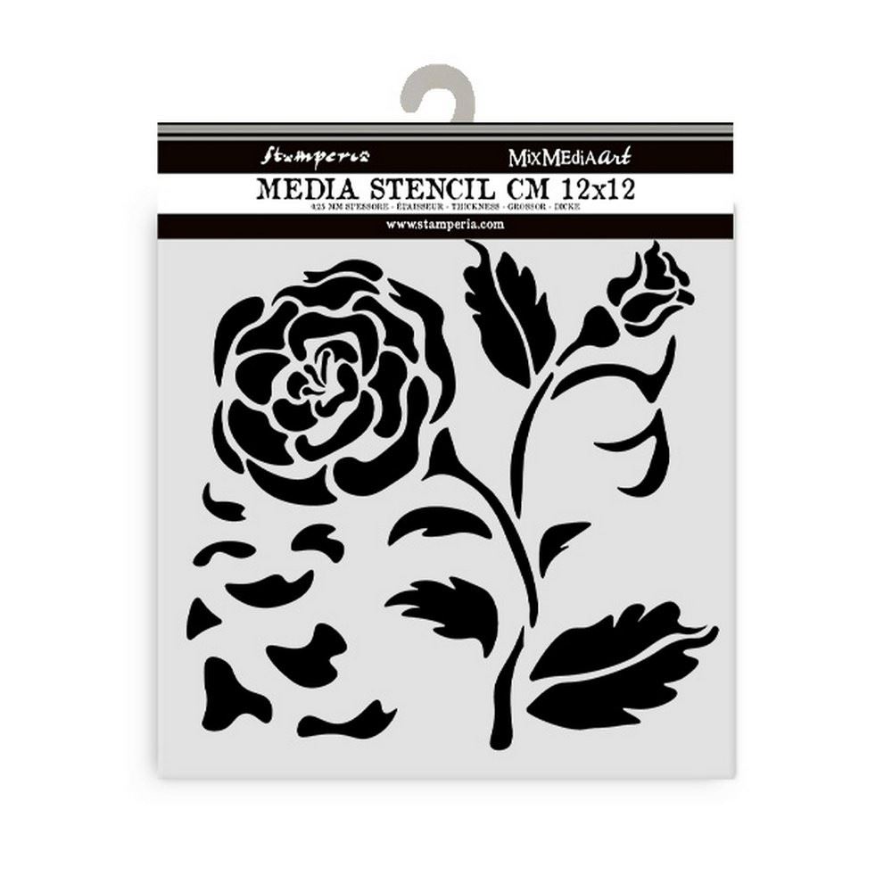 Stencil House of Roses rosa grande