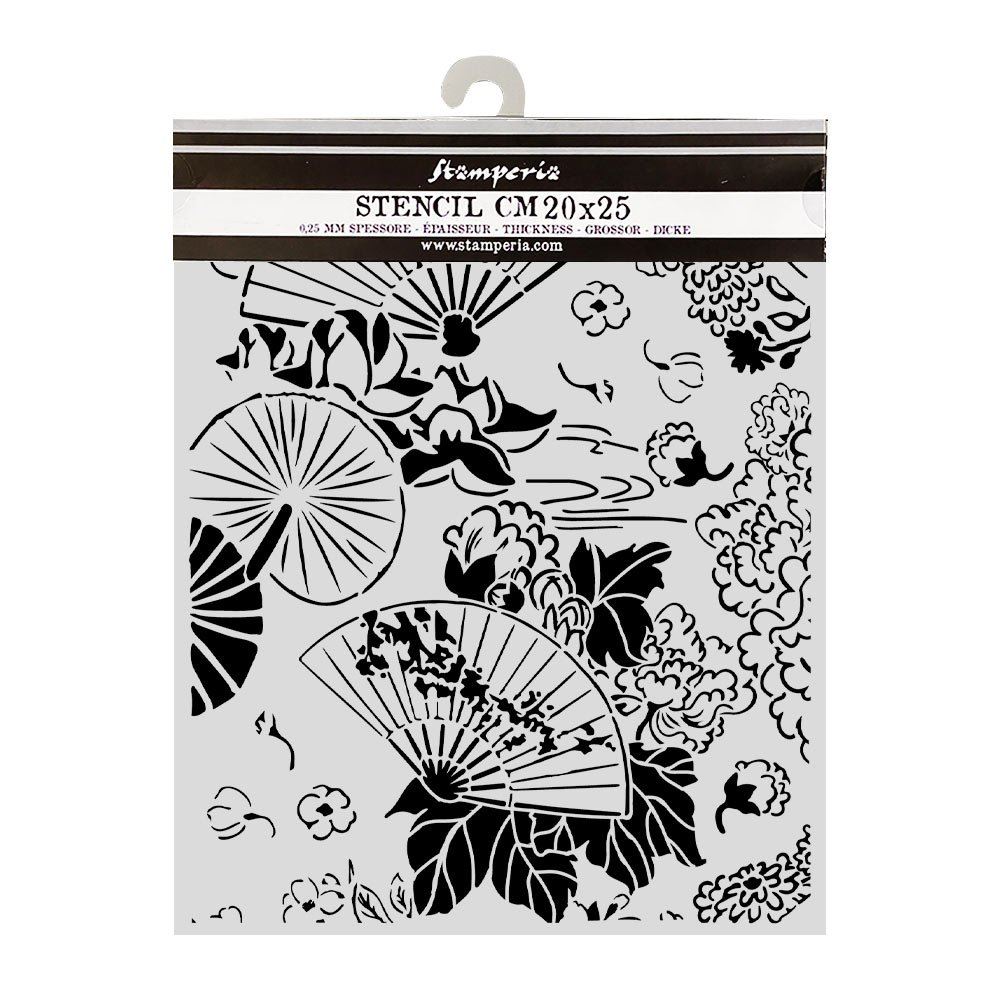 Stencil Oriental Garden ventagli