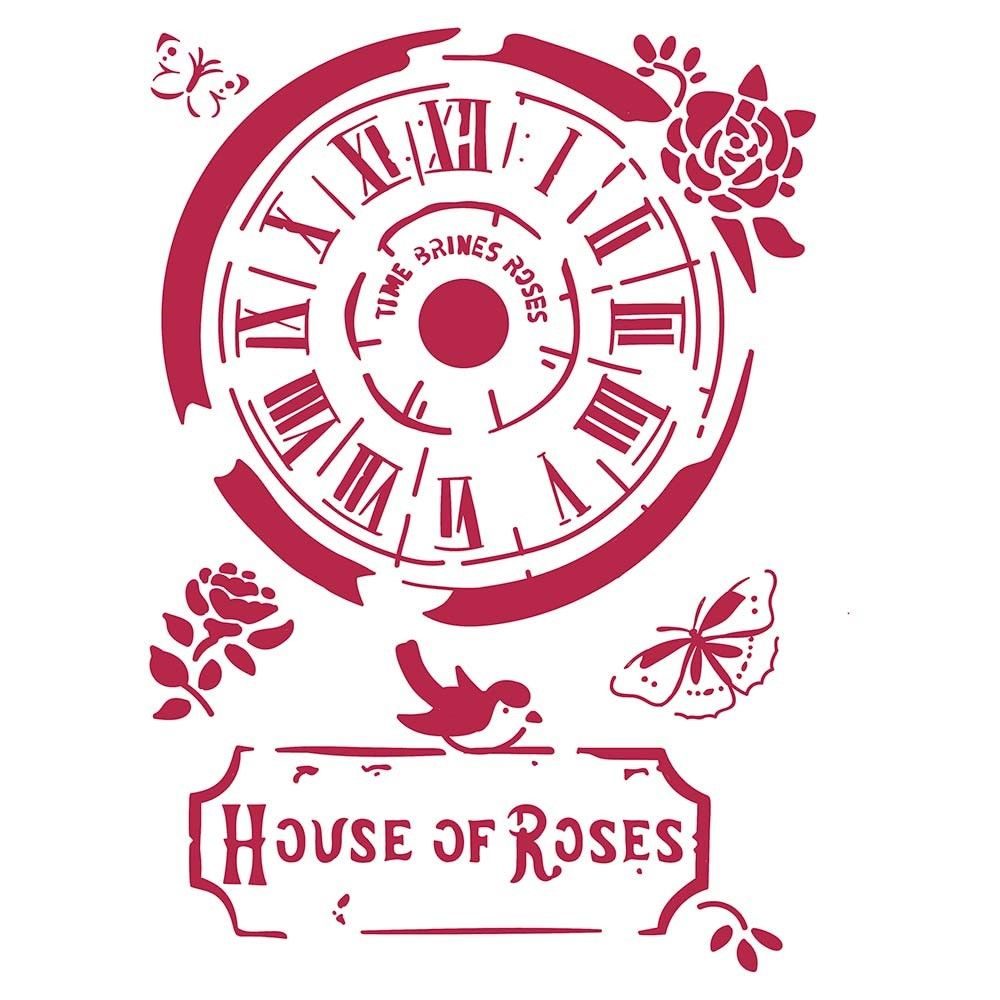 Stencil Orologio House of Roses