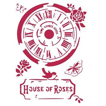 Stencil Orologio House of Roses