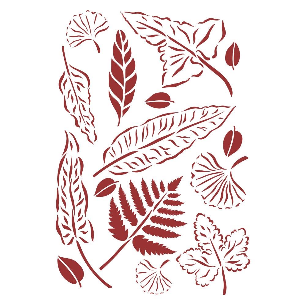 Stencil Romantic Garden House Foglie 